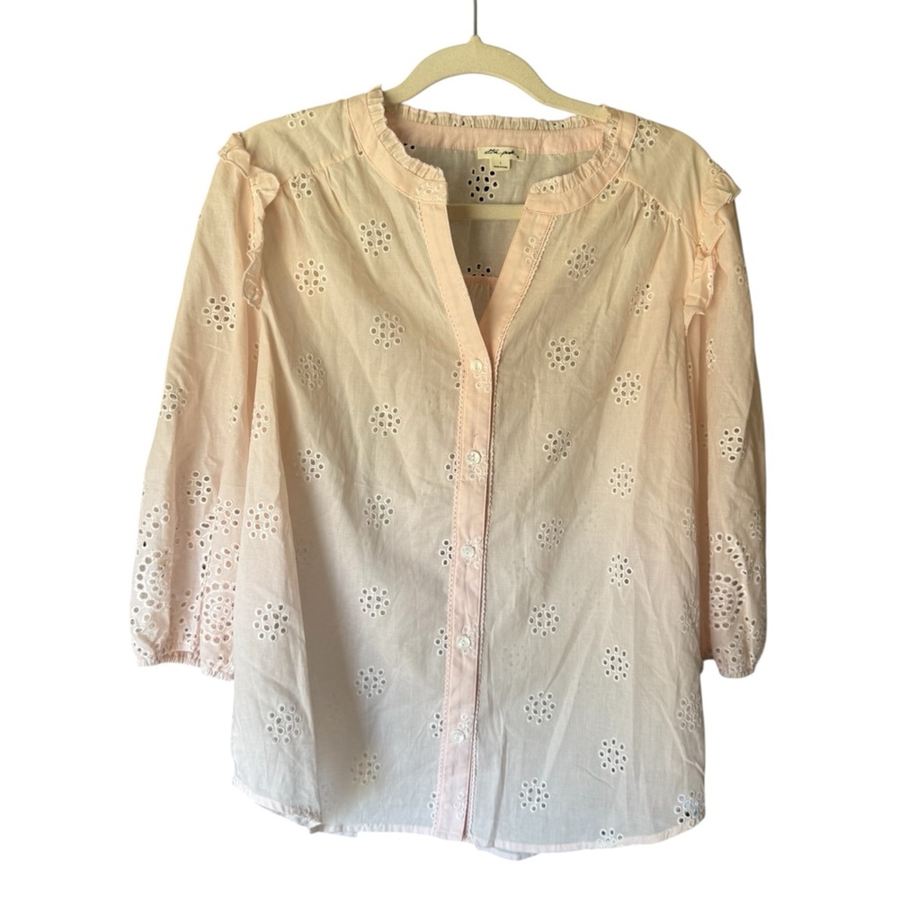 Ultra Pink Light Pink Eyelet Blouse